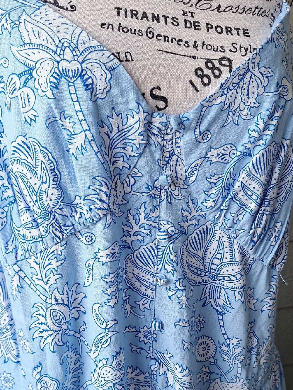 NWT Roller Rabbit x Target Blue & White Floral Basque Waist Midi Maxi Dress XXL - Picture 5 of 15